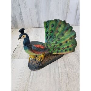 Ceramic peacock bird rainbow house home decor figure
